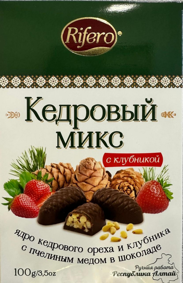 №1 Риф и ко Конфеты "Кедровый микс КЛУБНИКА" 100г     в Ессентуках